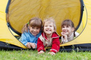 Kids enjoying camping